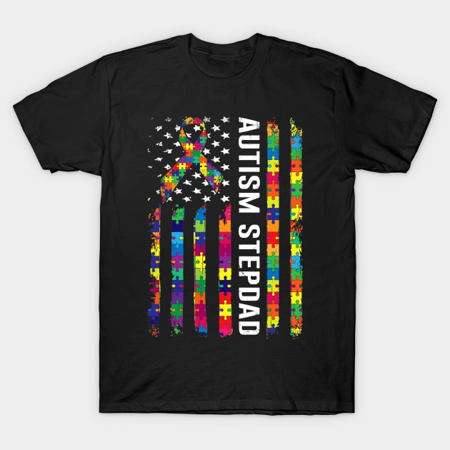 American Flag Autism Awareness T-Shirt by tabbythesing960